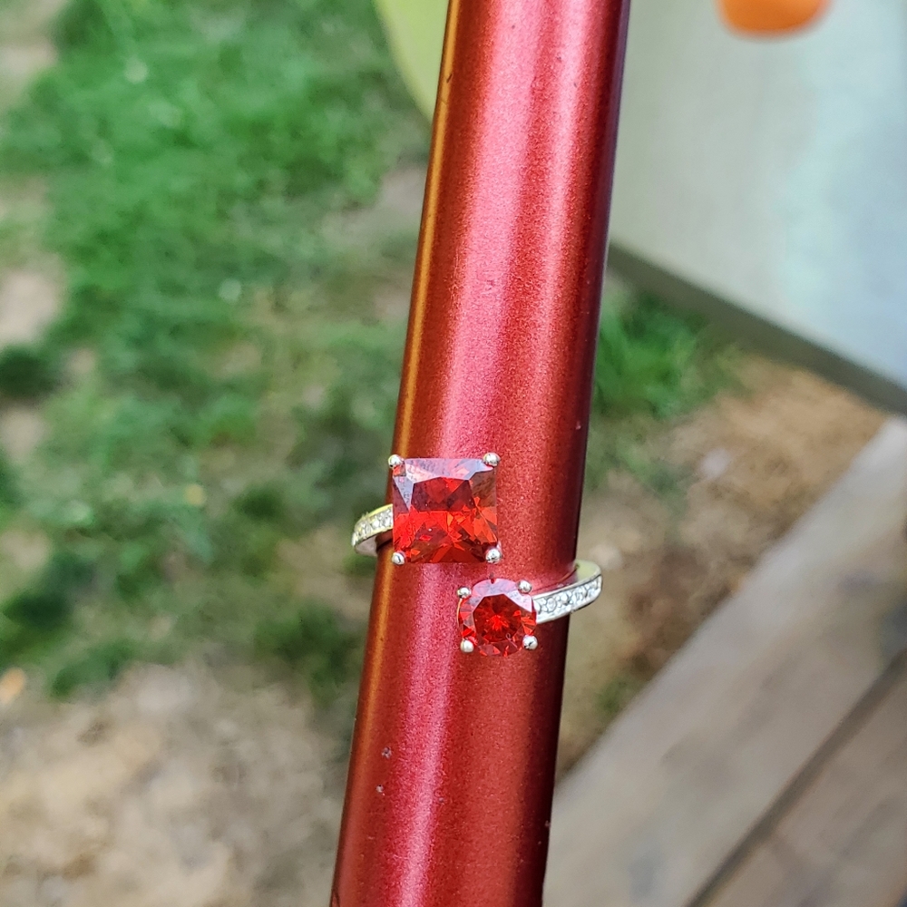 Red and silver ring